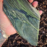 836g Raw Nephrite Jade Carving Slice (R14B691)