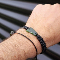 New Zealand Greenstone One Off Macrame Bracelet (1A3-747)