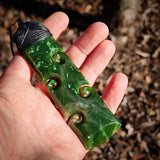 Natural Jade Quad Koru Toki Pendant Necklace (N1204)