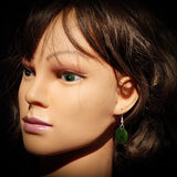 Nephrite Jade / Greenstone Disk Hook Earrings