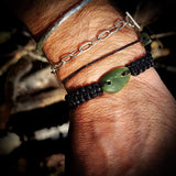 NZ Greenstone Pounamu One Off Macrame Bracelet (1A3-834)