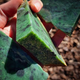 866g Raw Nephrite Jade Carving Slices (R14B774)