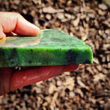 628g Raw Nephrite Jade Carving Slice (R14B769)
