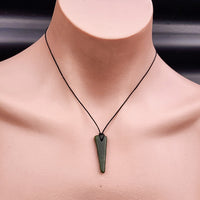 Natural Greenstone Pendant Necklace (AJJC2392)