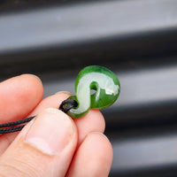 Natural Greenstone Small Twist Pendant Necklace