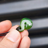 Natural Greenstone Small Twist Pendant Necklace