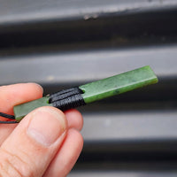 NZ Greenstone Pounamu Toki Pendant Necklace (N111)