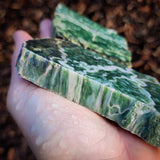 590g Raw Nephrite Jade Carving Slices (R14B690)