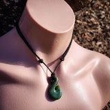 Natural Jade Pikorua Twist Pendant Necklace (N1146)