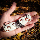 XL Double Manaia Bone Carving Pendant Necklace