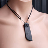 NZ Black Greenstone Pounamu Toki Pendant Necklace (N179)