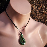 Natural Jade Koru Twist Pendant Necklace (N1071)
