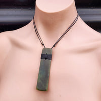 NZ Greenstone Pounamu Toki Pendant Necklace (N373)