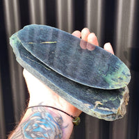 1170g Raw New Zealand Greenstone / Pounamu Carving Slices (R14B247)