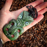 Natural Jade Hei Tiki Pendant Necklace (N1066)
