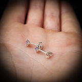 Childrens 925 Sterling Silver Lavender CZ Star Stud Earrings