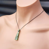 Natural Nephrite Greenstone Pendant Necklace (1BBB188)