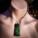 Natural Jade Side Koru Toki Pendant Necklace (N1073)