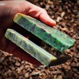 818g Raw Nephrite Jade Carving Slices (R14B785)