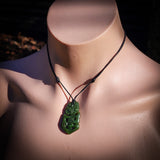 NZ Greenstone Pounamu Tiki Pendant Necklace (N860)