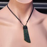 NZ Greenstone Pounamu Toki Pendant Necklace (N313)