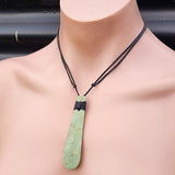 NZ Greenstone Pounamu Toki Pendant Necklace (N388)