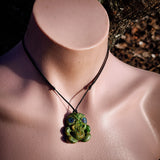 Natural Jade Small Tiki Pendant Necklace (N1144)