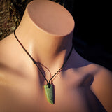 NZ Greenstone Pounamu Niho Pendant Necklace (N1092)