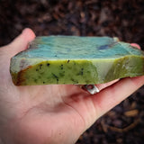 597g Raw Nephrite Jade Carving Slice (R14B654)