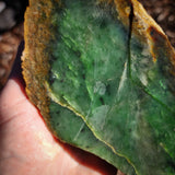950g Raw Nephrite Jade Carving Slice (R14B738)