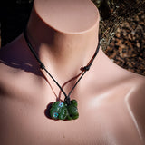 Natural Jade Small Tiki Pendant Necklace (N1149)