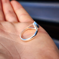 (Q) Solid 925 Sterling Silver & Natural Peridot Marquise Cut Solitaire Ring