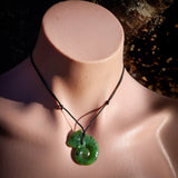 Natural Nephrite Jade Lizard Koru Pendant Necklace (N968)