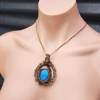 Handmade Copper & Natural Labradorite Wire Wrap Necklace