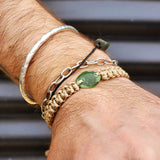 Natural Greenstone One Off Macrame Bracelet (1A3-794)