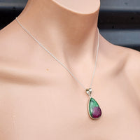 Solid Sterling Silver & Ruby Zoisite Handmade Necklace