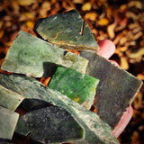 500g Raw NZ Greenstone Pounamu Nephrite Carving Slices Offcuts (R14B621)