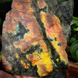 416g FLASH Raw Labradorite Carving Slice (S14B1)