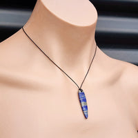 Natural Lapis Lazuli Carved Pendant Necklace (1BBB177)