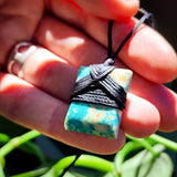 Genuine Arizona Turquoise Toki Pendant Necklace (1BBB298)