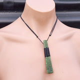 NZ Greenstone Pounamu Toki Pendant Necklace (N446)