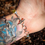 925 Sterling Silver & Citrine Stone Chain Bracelet