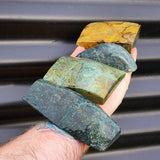 1kg (BUTTS) Raw New Zealand Greenstone / Pounamu Carving Slices (R14B352)