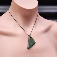 Natural Greenstone Pendant Necklace (AJJC2443)