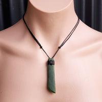 NZ Greenstone Pounamu Toki Pendant Necklace (N177)