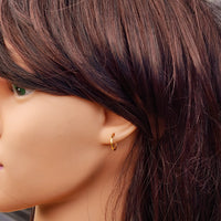 12mm Solid 925 Sterling Silver Gold Sleeper Hoop Earrings