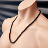 55cm Matte Obsidian Bead Necklace