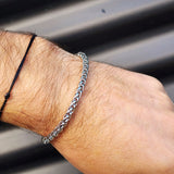 5mm Wheat Braid Solid Stainless Steel Chain Bracelet