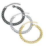 6mm Flat Stainless Steel Chain Bracelet