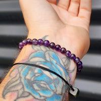 6mm Natural Amethyst Elastic Bracelet